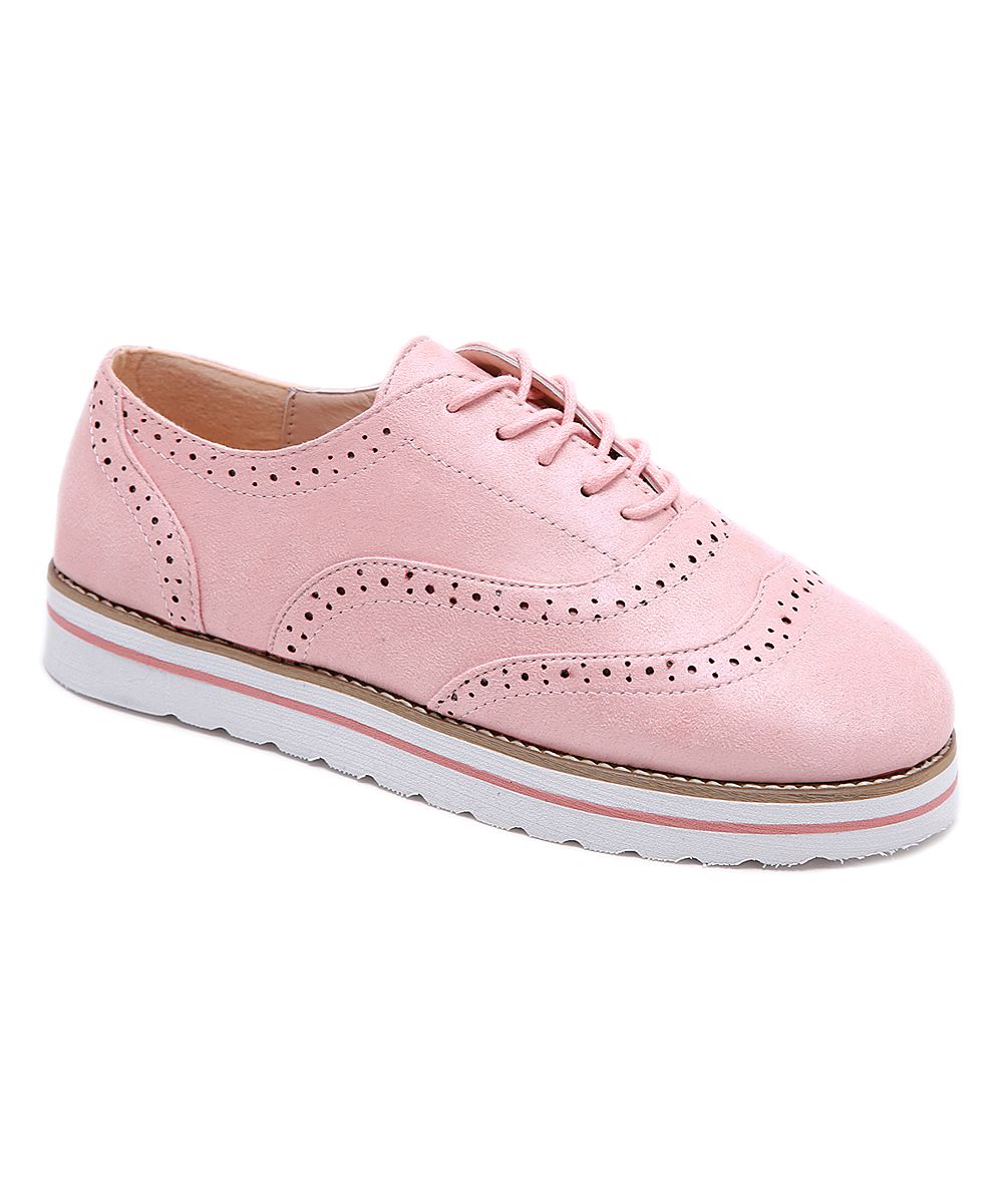 LoLa Shoes Women's Oxfords Pink - Pink Cutout Oxford - Women | Zulily