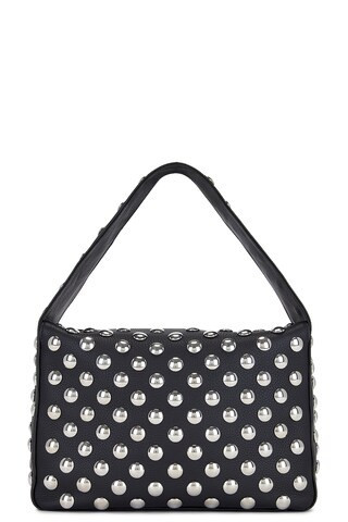 KHAITE Elena Silver Studs Shoulder Bag in Black | FWRD 
