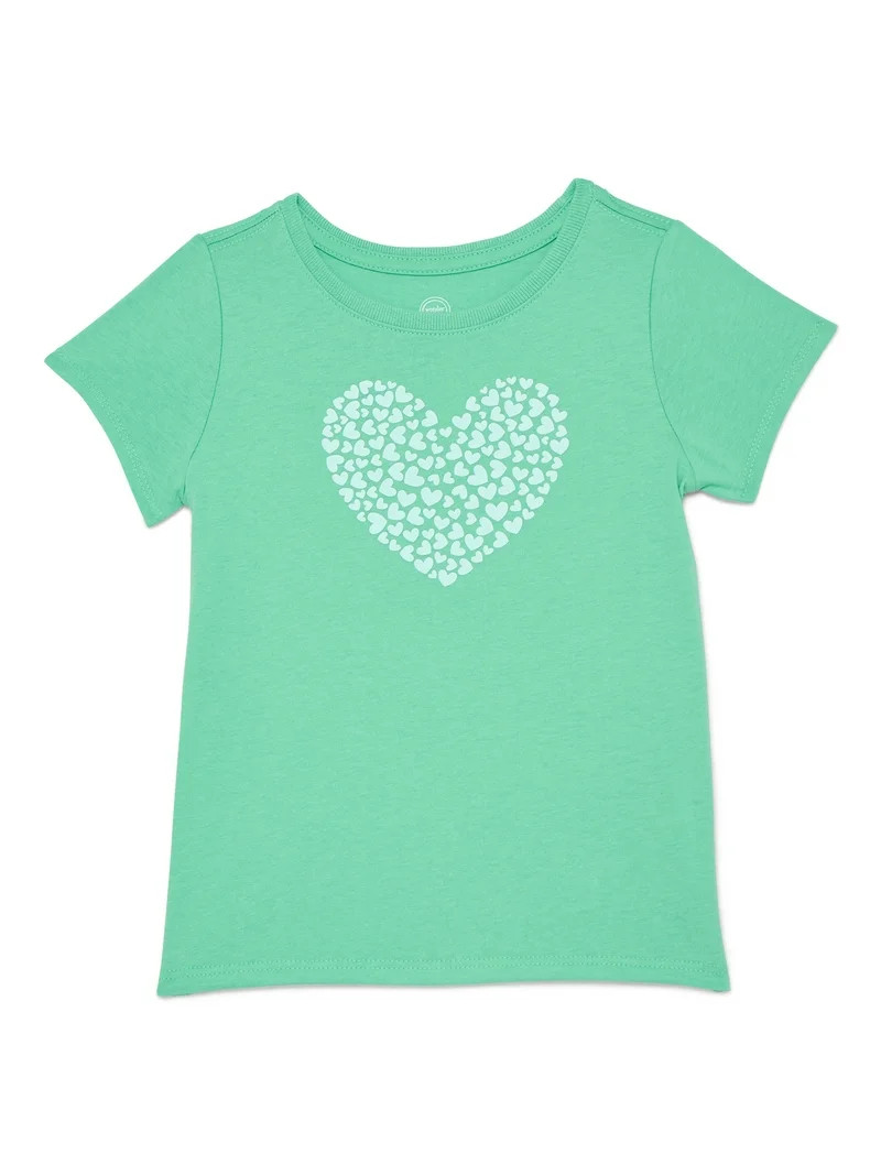 Wonder Nation Toddler Girls Tee with Short Sleeves, Sizes 18M-5T | Walmart (US)