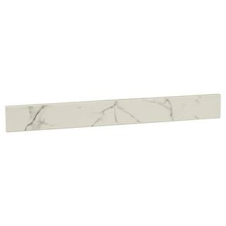 Calacatta Nowy White Double Beveled 4 in. x 36 in. Polished Engineered Marble Threshold Tile Trim... | The Home Depot