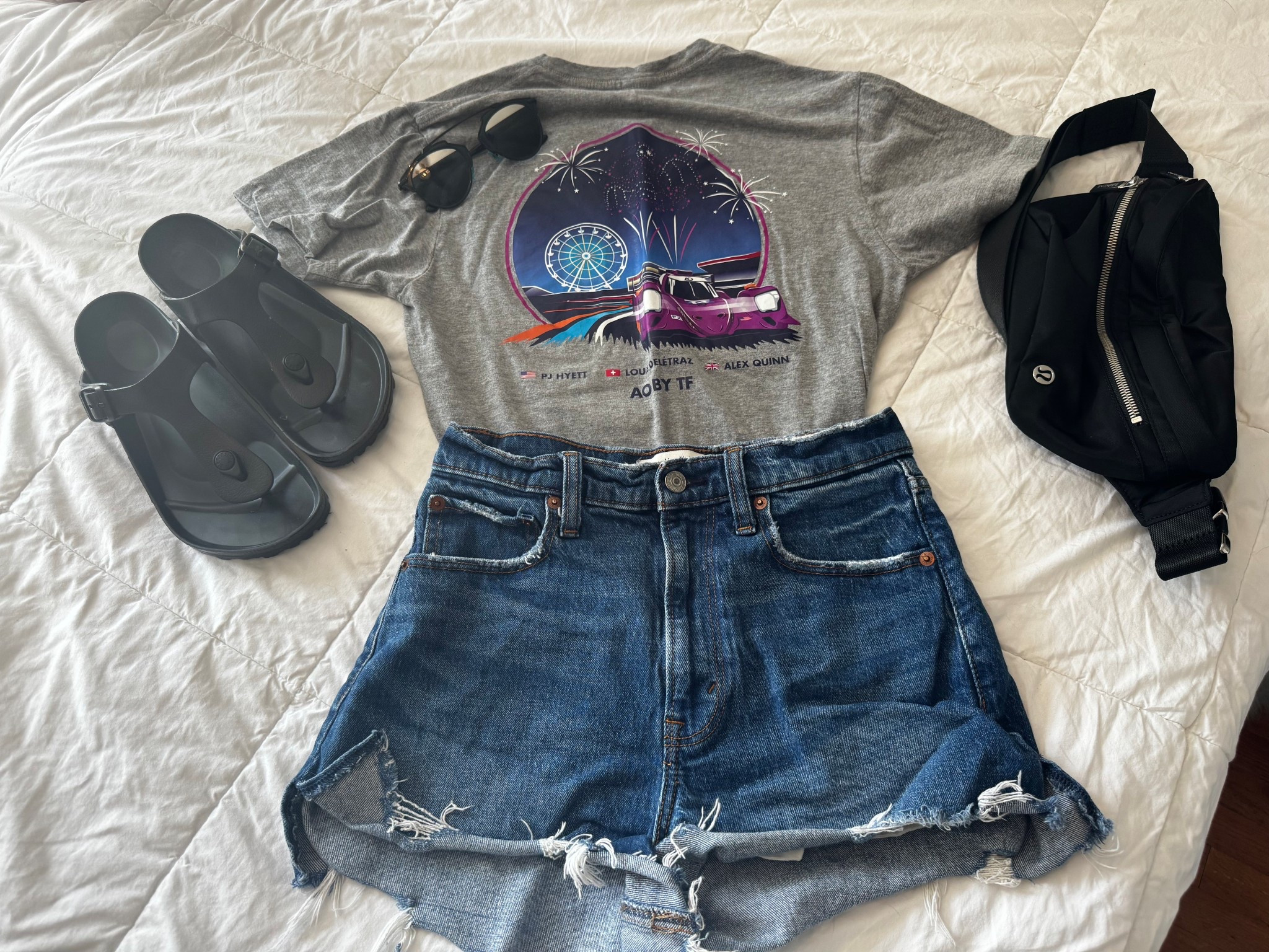 Last outfit idea - shirt is for AO Racing and was a limited edition they were selling while Spike was racing at 24H of Le Mans this year. 

#LTKPetite #LTKSummerEdit #LTKFindsUnder100