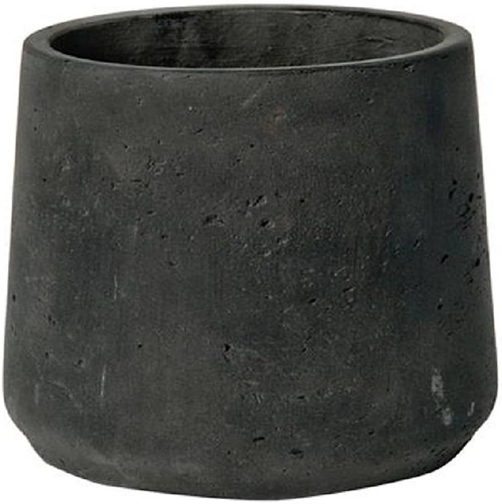 Petite Black Planter 6" H x 7" - Black Washed Fiberstone Indoor and Outdoor Flower Pot - by Potte... | Amazon (US)