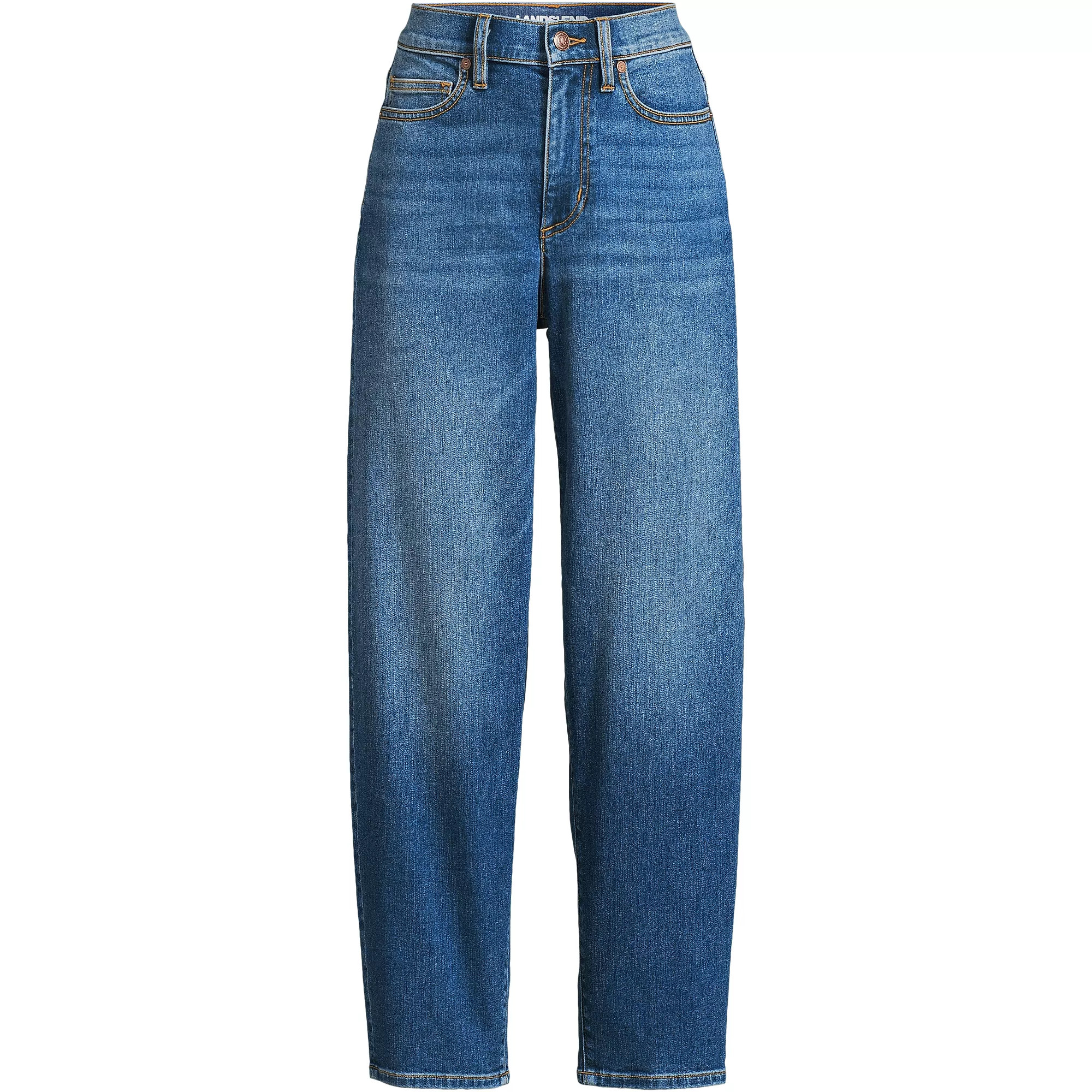 Women's Plus Size Recover High Rise Barrel Leg Ankle Jeans | Lands' End (US)