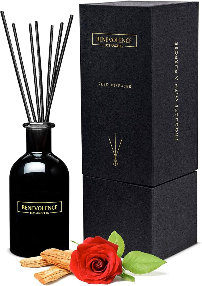 Benevolence LA Reed Diffuser Set, Relaxing Rose & Sandalwood Fragrance Diffuser, Aromatherapy Ree... | Amazon (CA)