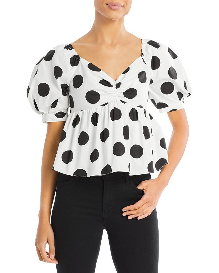 Polka Dot Puff Sleeve Blouse | Bloomingdale's (US)