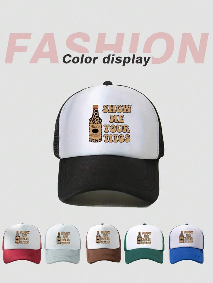 1pc Printed 'Show Me Your Tito' Trucker Cap, Baseball Hat, Outdoor Adjustable Sun Protection Leis... | SHEIN