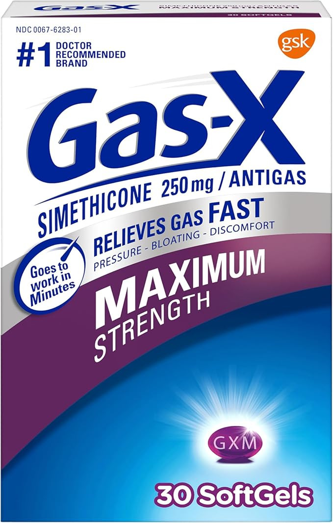 Gas-X Maximum Strength Gas Relief Softgels with Simethicone 250 mg - 30 Count | Amazon (US)