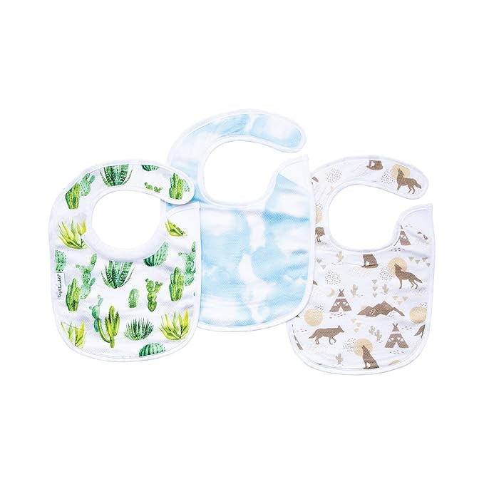 Tiny Twinkle Feeder Bib 3 Pack - Cactus Cloud Set - Absorbent and Waterproof Baby Bibs | Amazon (US)