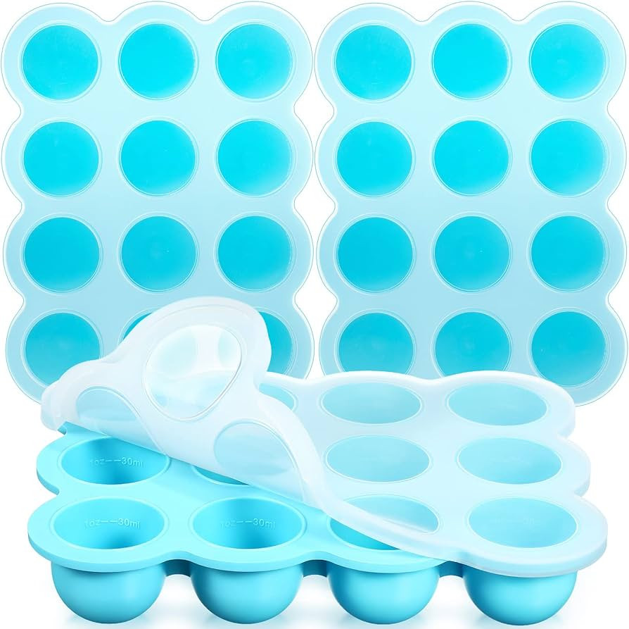 3 Pcs Baby Food Storage Container 12 Cup Silicone Baby Food Freezer Tray with Lid Stackable Reusa... | Amazon (US)
