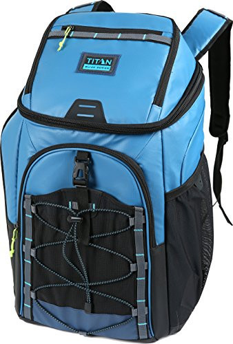 Titan by Arctic Zone Guide Series Backpack Cooler - 30 Can Adventure Cooler Backpack with Microban Antimicrobial Protection - Blue | Amazon (US)