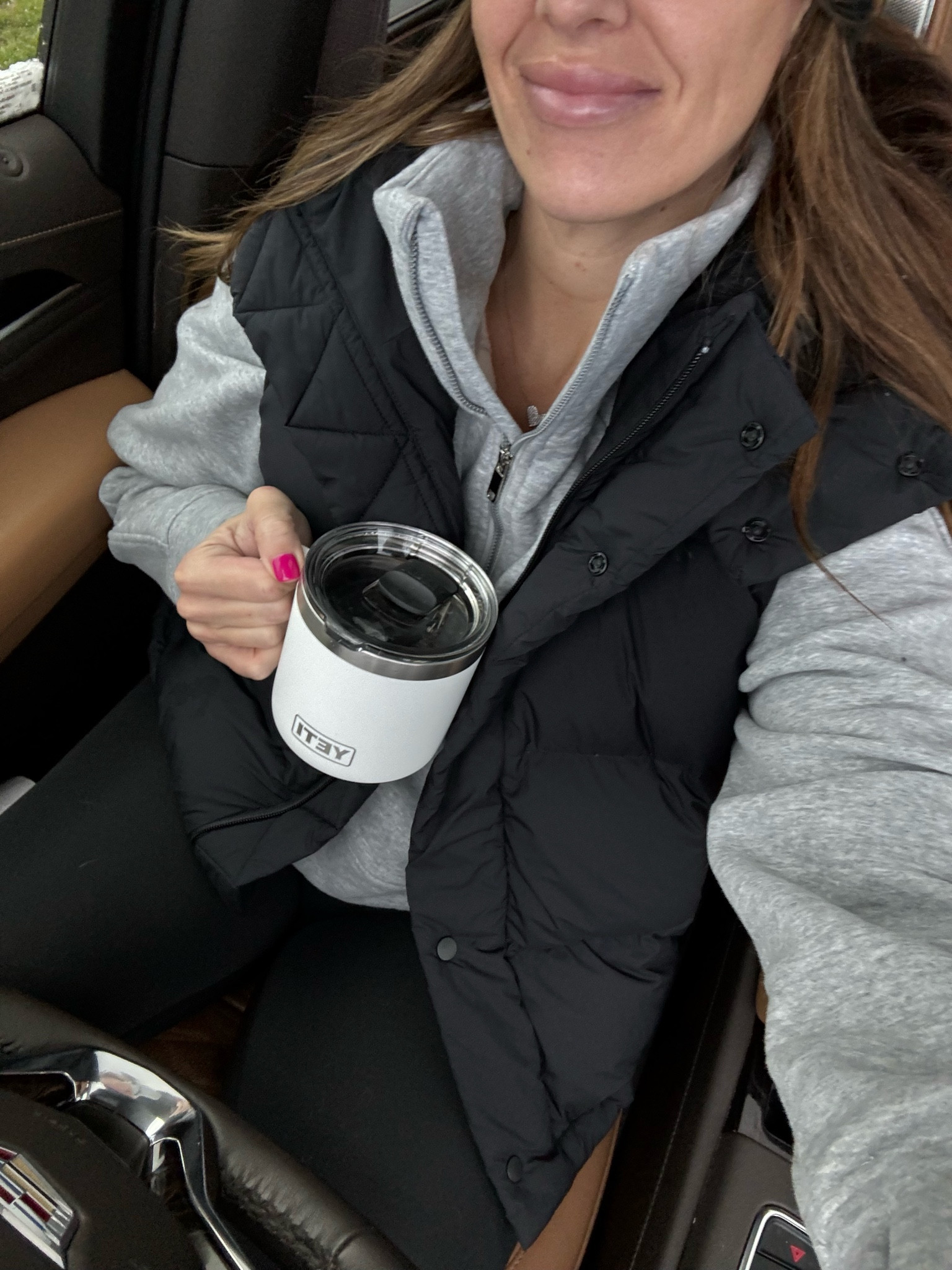 Outside OOTD
Amazon sweatshirt size large 
Vest size 10 

#LTKover40 #LTKmidsize #LTKfitness