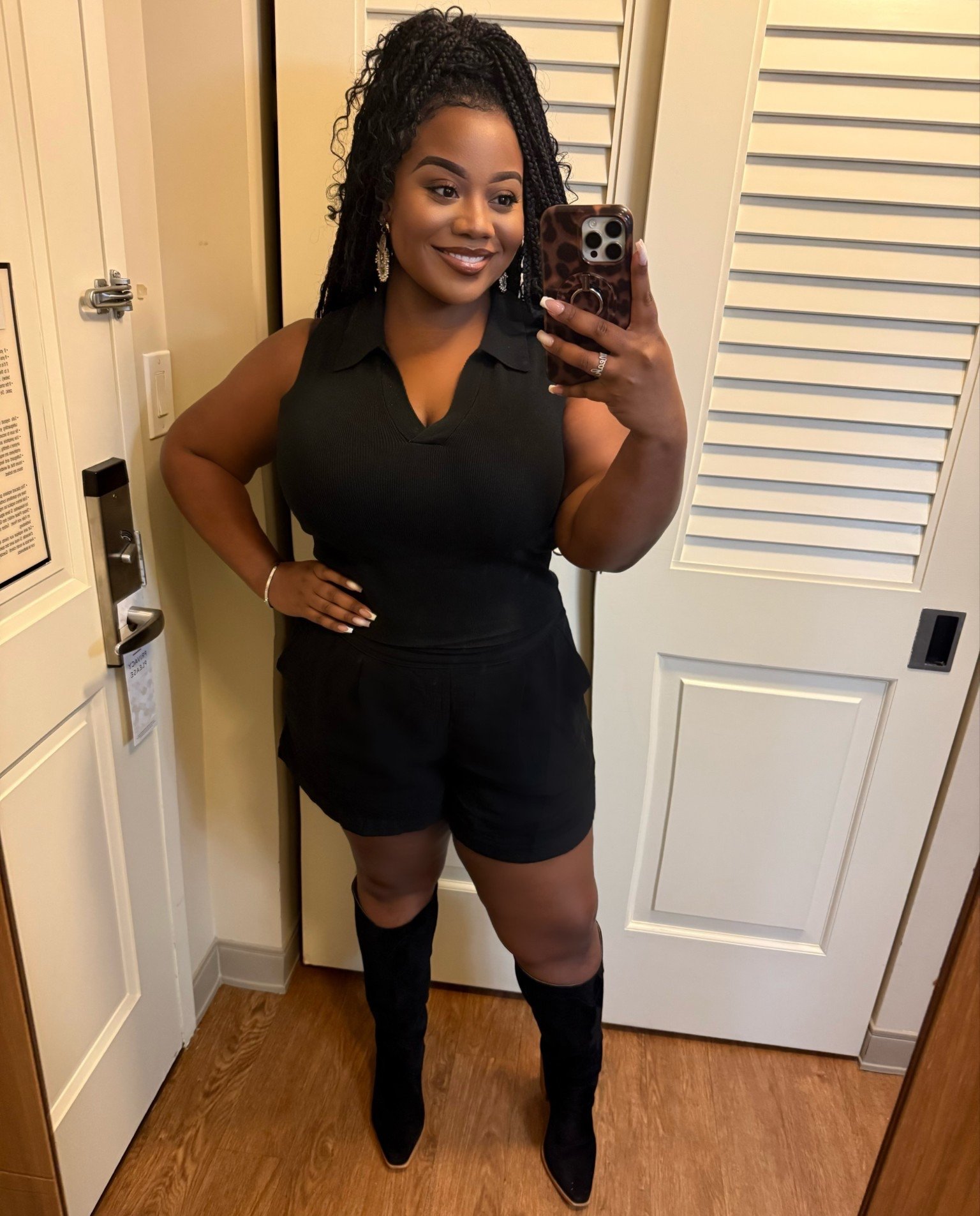 Black on black is just a fashion staple for everyone! I mean, get into the material. 

#LTKCyberWeek #LTKgrwm #LTKMidsize