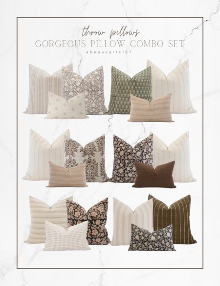 Beautiful pillow combos for your bed, sofa, or sectional!

Throw pillows

#LTKhome #LTKstyletip #LTKFind