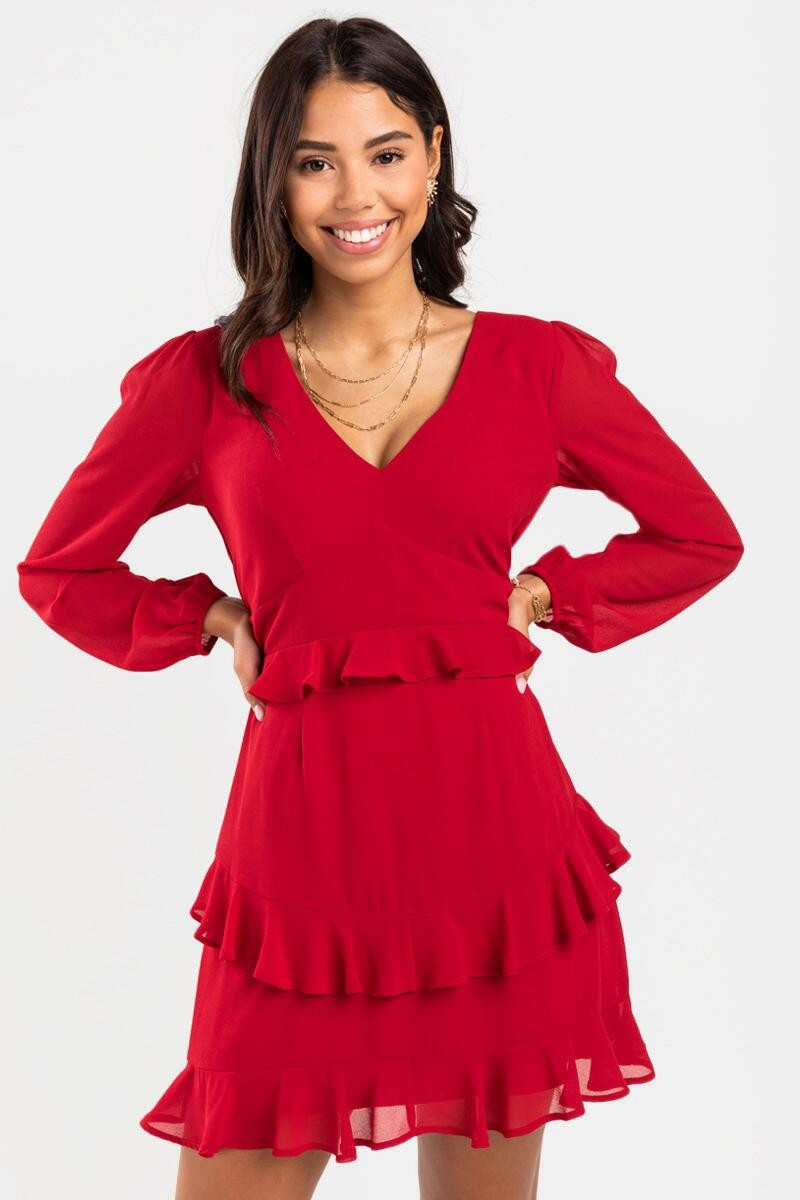 Kelsee Tiered Ruffle Mini Dress | Francesca’s Collections