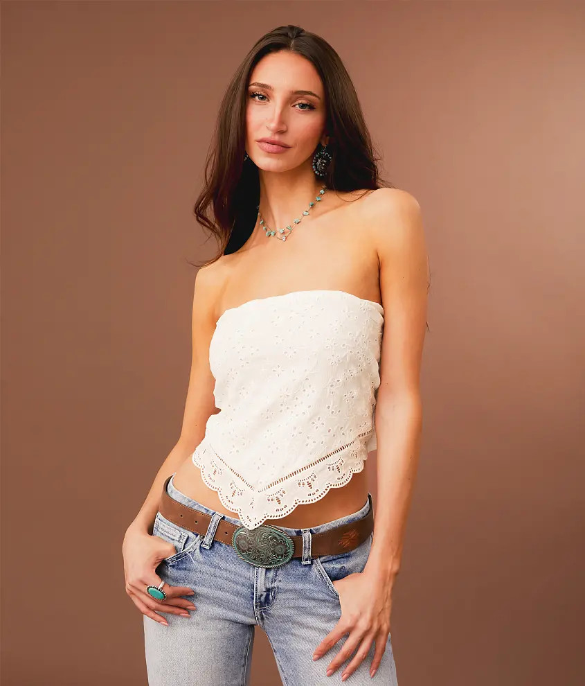 Eyelet Lace Tube Top | Buckle