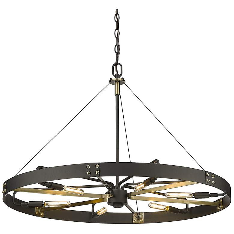 Vaughn 32 1/2" Wide Natural Black 6-Light Ring Pendant - #473Y1 | Lamps Plus | Lamps Plus