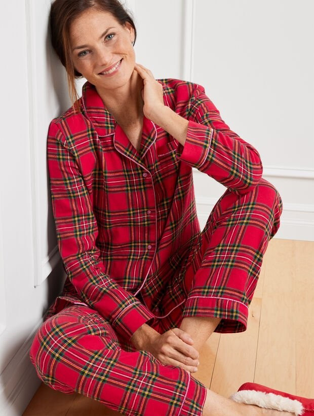 Cotton Flannel Vintage Sleep Set - Dancer Plaid | Talbots