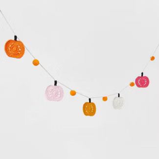 You Put a Spell on Me Crochet-like Pumpkin Halloween Garland - Hyde & EEK! Boutique™ | Target