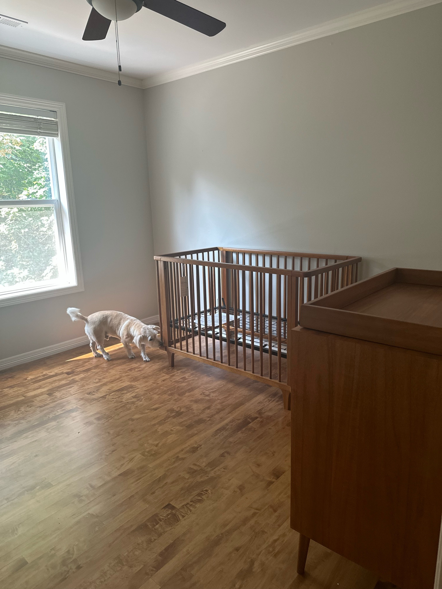 nursery furniture: mid century modern crib and dresser with diaper changing table 

#LTKHome #LTKBaby #LTKBump