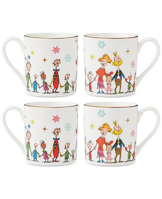 Lenox Merry Grinchmas Porcelain Mugs, Set Of 4 - Macy's | Macy's