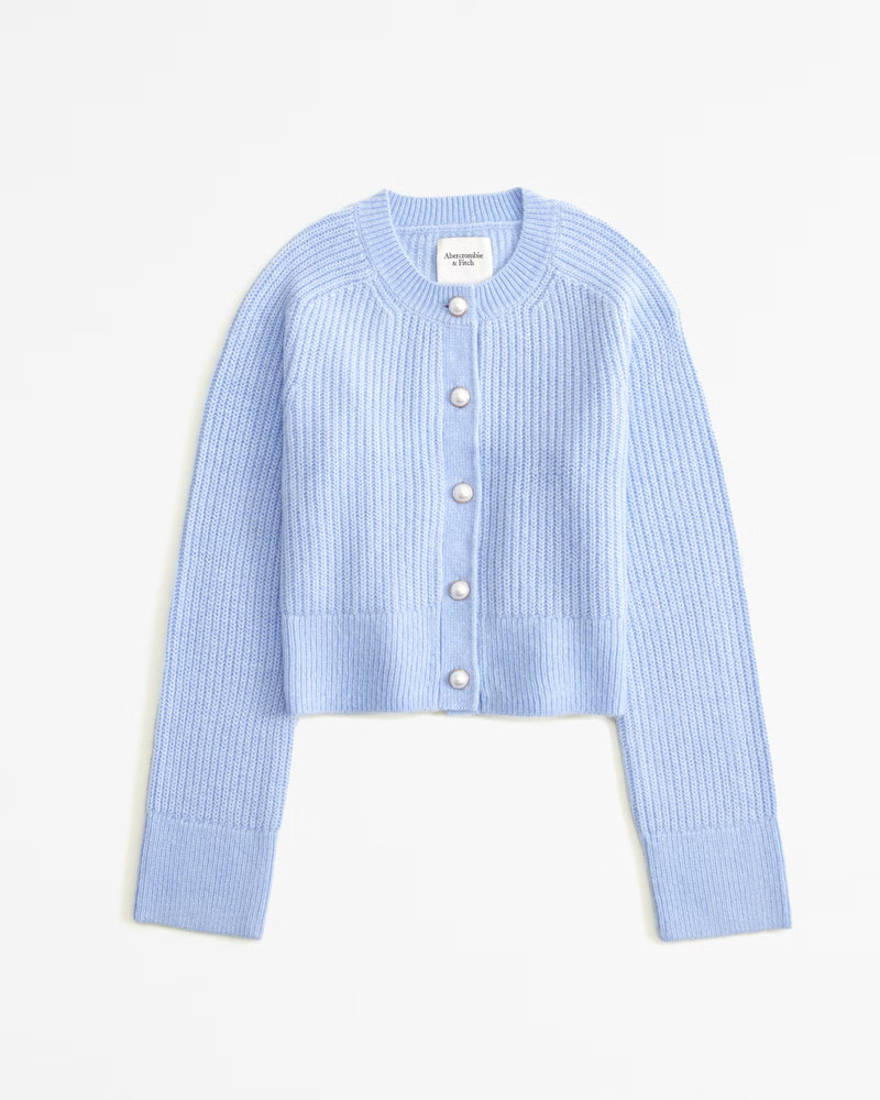 Crew Pearl Button Cardigan | Abercrombie & Fitch (US)