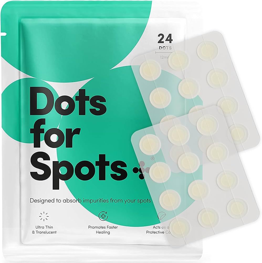 Dots for Spots Pimple Patches for Face - Pack of 24 Hydrocolloid Acne Patch - Invisible Zit Stick... | Amazon (US)