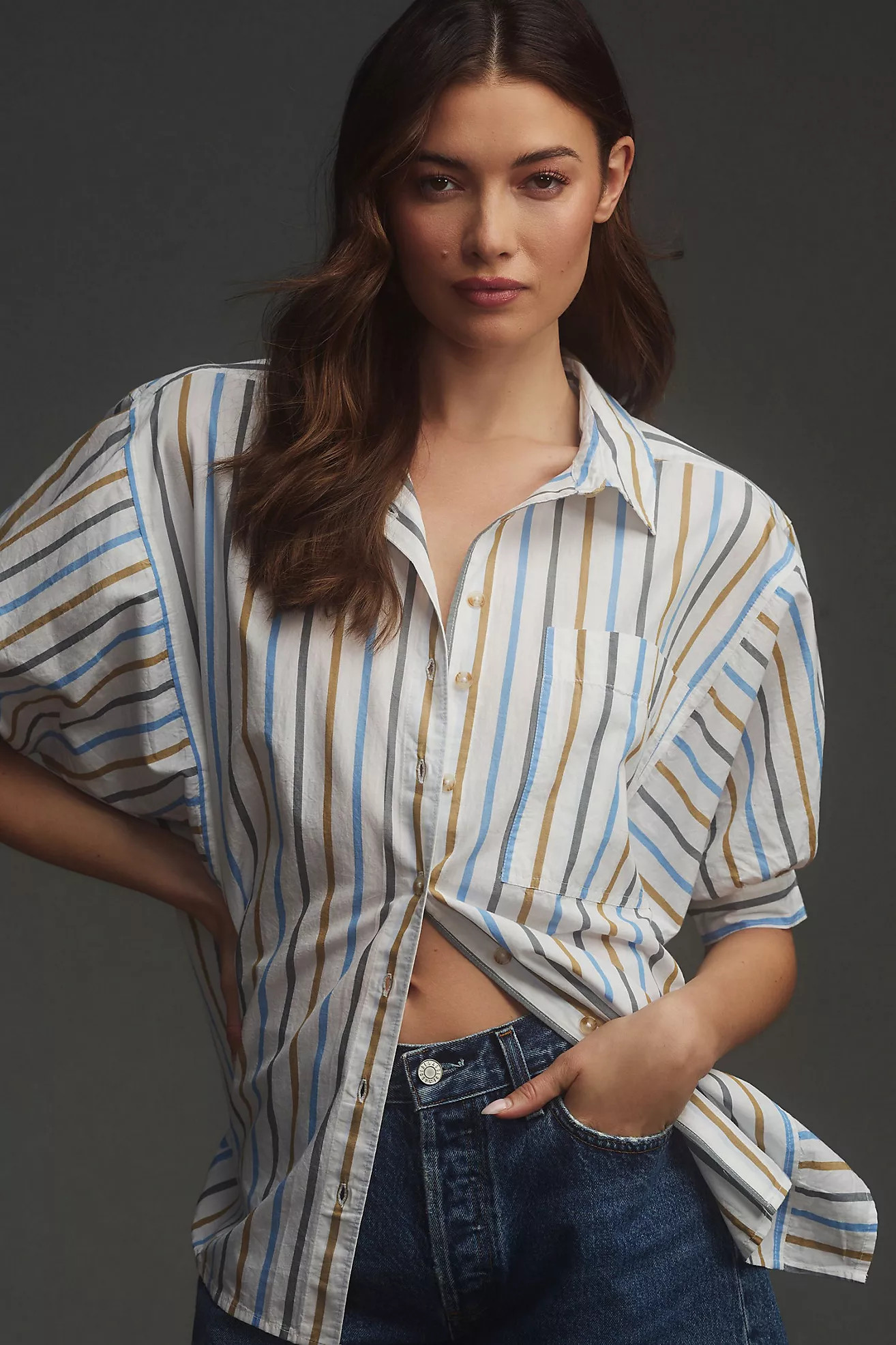 Pilcro Painter Buttondown Shirt | Anthropologie (US)