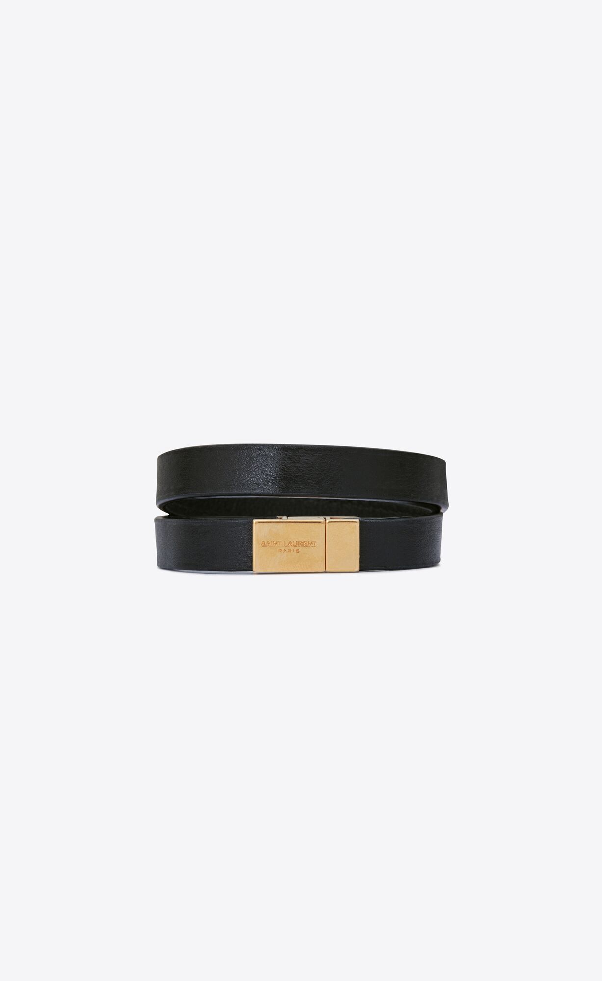 opyum double wrap bracelet in leather and metal | Saint Laurent Inc. (Global)