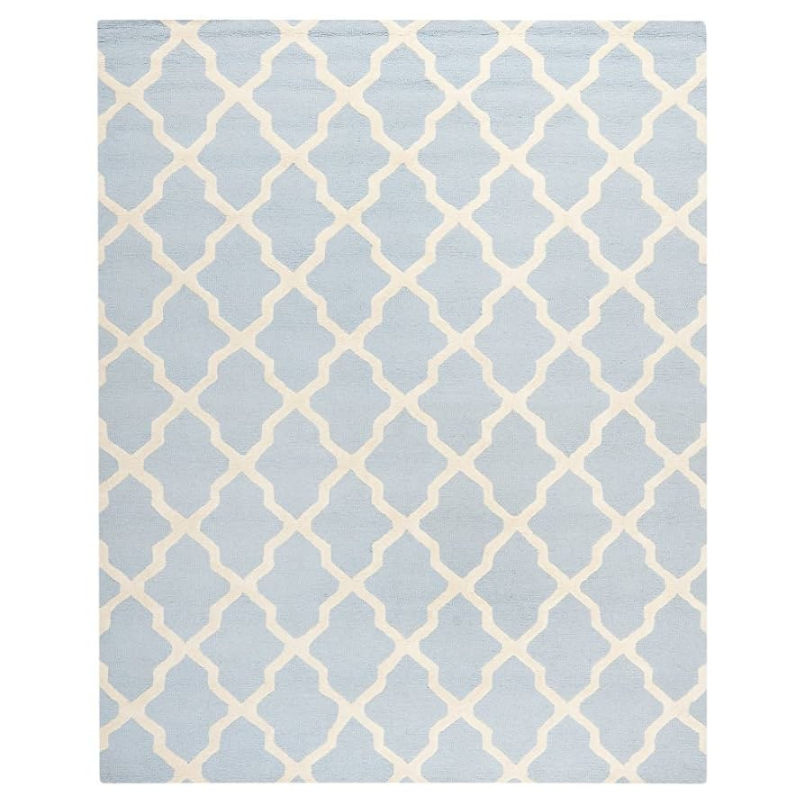 SAFAVIEH Cambridge Collection Area Rug - 5' x 8', Light Blue & Ivory, Handmade Trellis Wool, Idea... | Amazon (US)