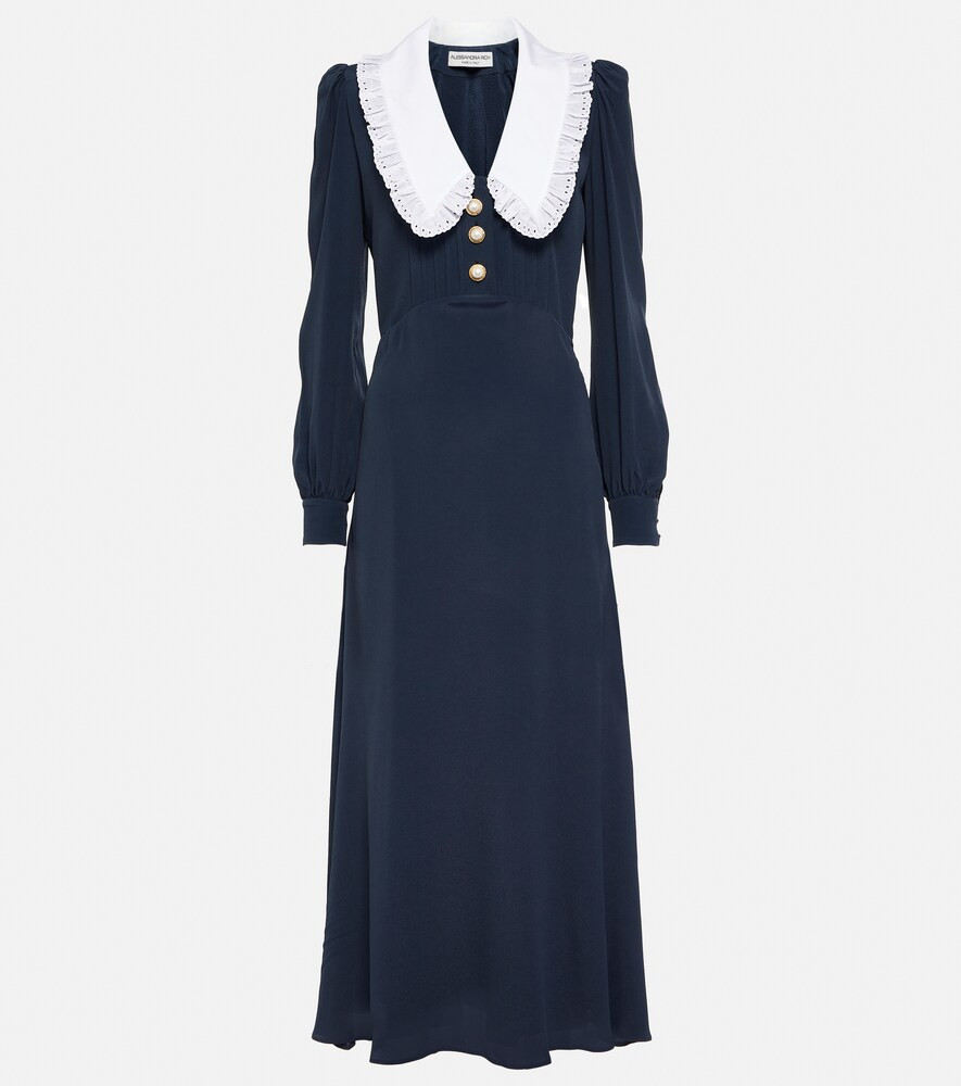 Alessandra Rich Collared silk-blend midi dress | Mytheresa (UK)
