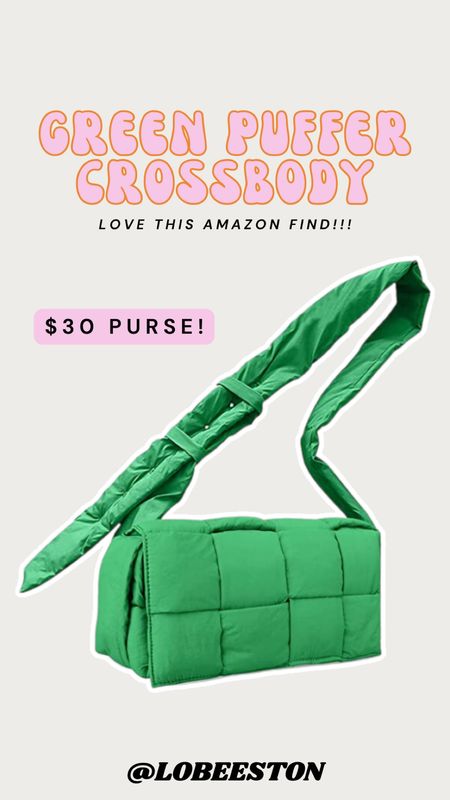 $30 Green Amazon Puffer Crossbody Purse!! Love this Amazon Find  

#LTKunder50