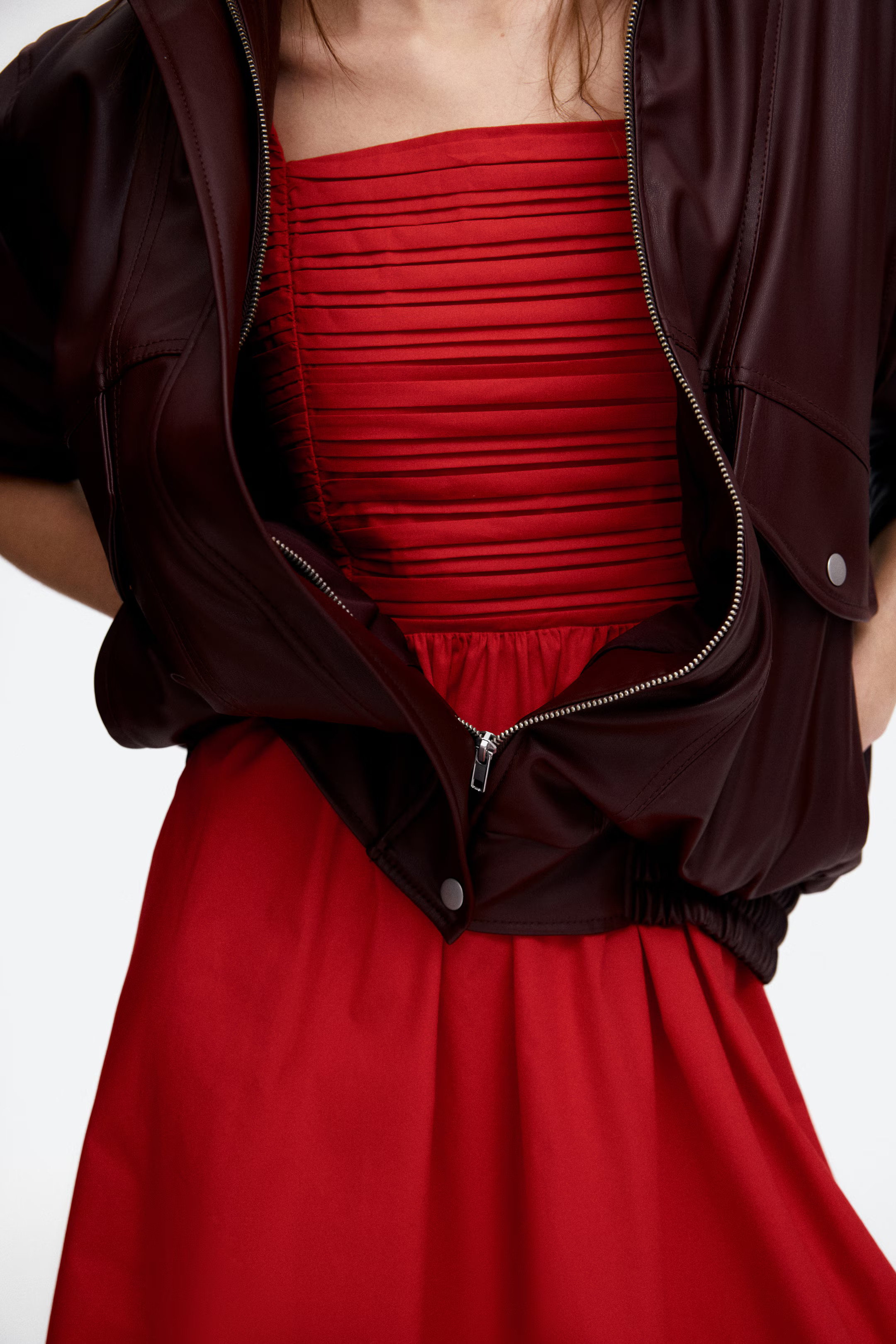 Pintuck-Detail Dress with Flared Skirt | H&M (US + CA)