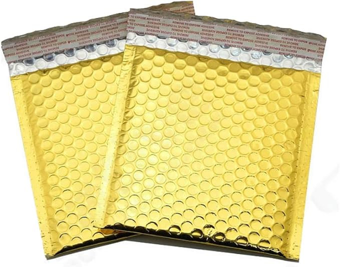 HOSL 20 Pack Metallic Padded Bubble Mailers Self-Seal Adhesive Shipping Postal Bags 6" x 5" +1.6"... | Amazon (US)