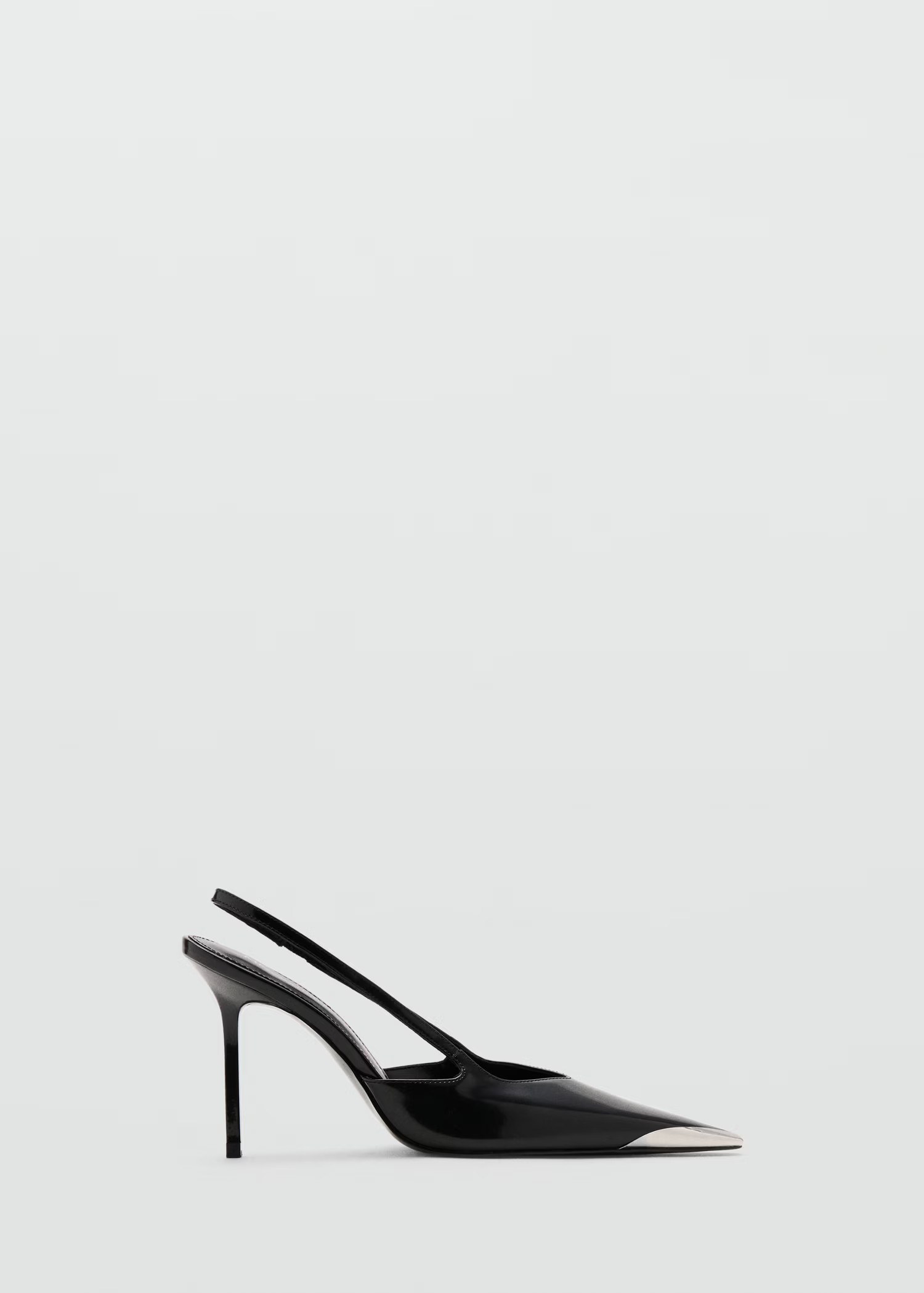 Leather high-heeled shoes with metal toe cap - Women | MANGO United Kingdom | MANGO (UK)