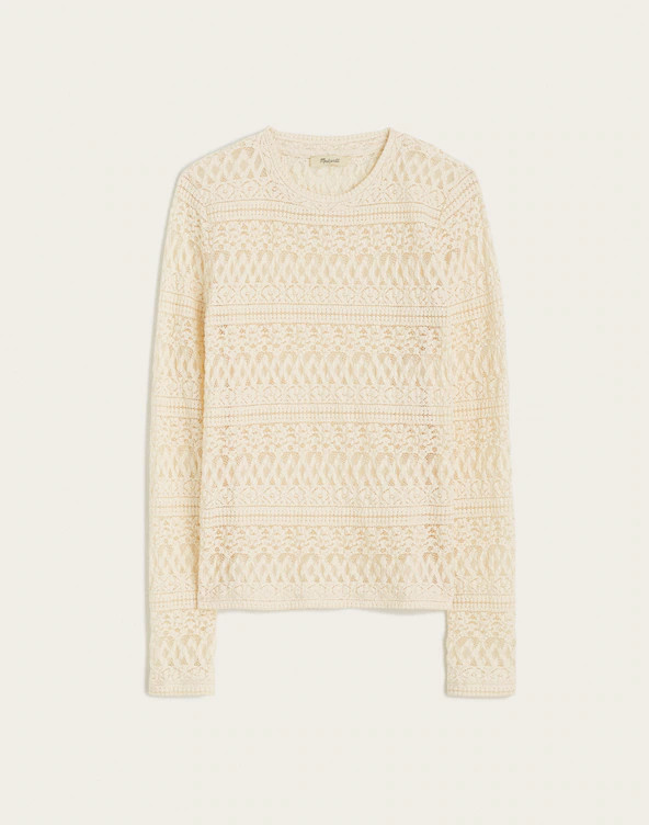 Jacquard-Lace Long-Sleeve Top | Madewell