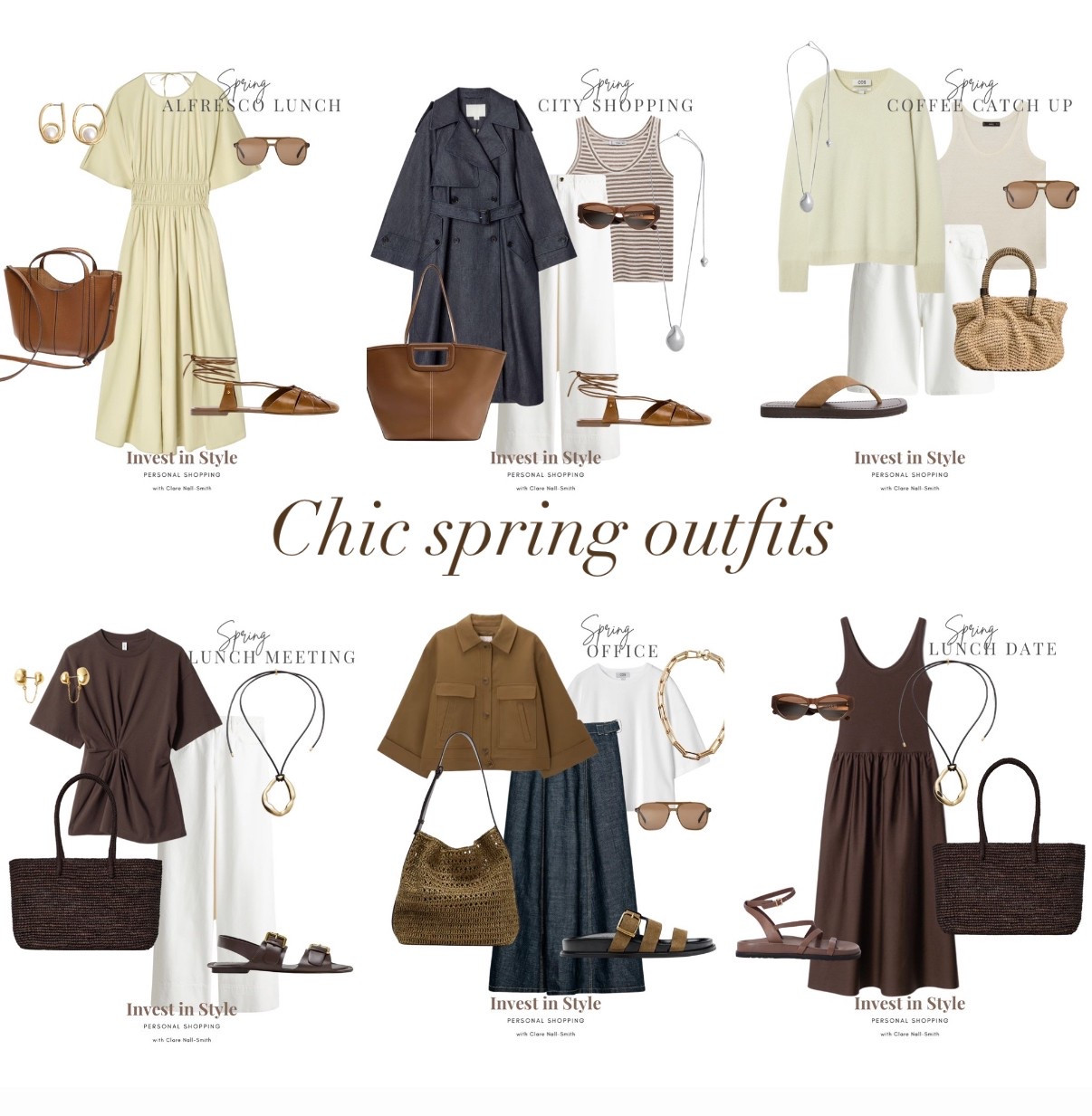 A collection of new in stylish spring outfits suitable for a number of occasions …. 

Dresses
Spring jackets 
Chocolate Brown 
Straw bags 
Jewellery 
Sandals 


#LTKAprilSpotlight #LTKspring #LTKworkwear