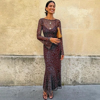 Chocolate Deer Aria Mesh Dress | Never Fully Dressed US