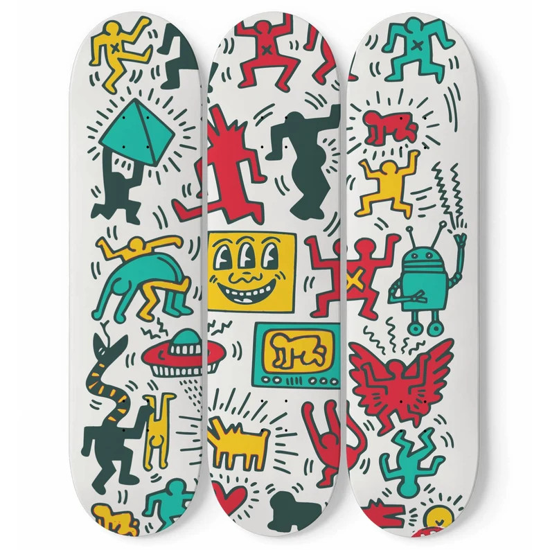 Keith Haring 'Puzzles'  Skateboard Wall Art Mural  | Etsy | Etsy (US)