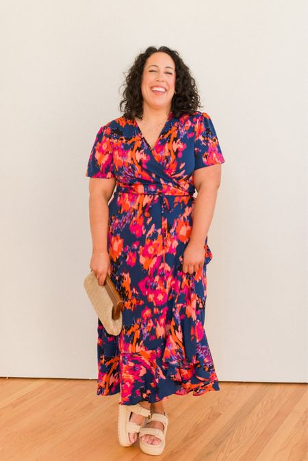 Midsize summer or spring workwear from Amazon! This colorful wrap maxi dress is perfect for an office outfit!

#LTKmidsize #LTKworkwear #LTKstyletip