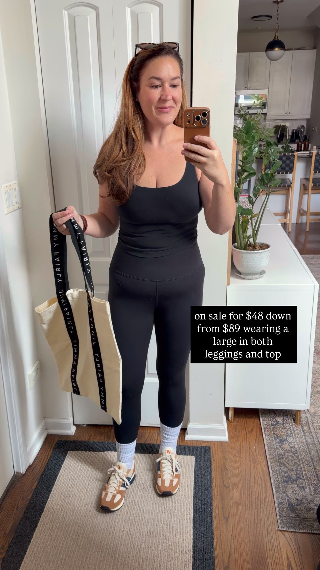 The best leggings that smooth all my lumpy legs, support my belly and are on sale for $48 from $89.

Wearing a large in the leggings and built-in bra top!

#LTKMidsize #LTKSaleAlert #LTKActive