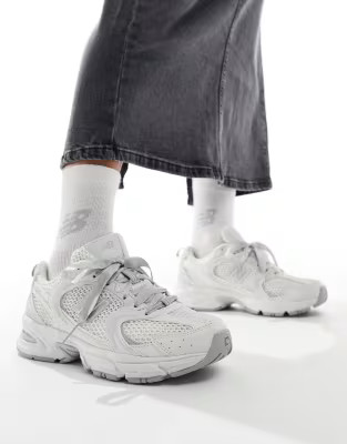New Balance 530 sneakers with ribbon laces in silver - Exclusive to ASOS | ASOS (Global)