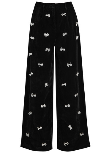 Invitation embellished velvet trousers | Harvey Nichols