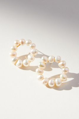 Pearl Hoop Post Earrings | Anthropologie (US)