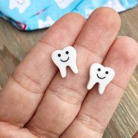 Tooth Stud Earring, Smile Tooth, Dental Hygiene, Dentist, Assistant Gift | Etsy (US)