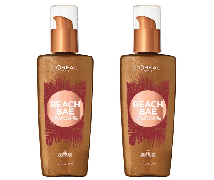 (2 Pack) L'Oreal Paris Makeup Summer Belle Makeup, Beach Bae Face & Body Liquid Luminizer, Medium... | Walmart (US)