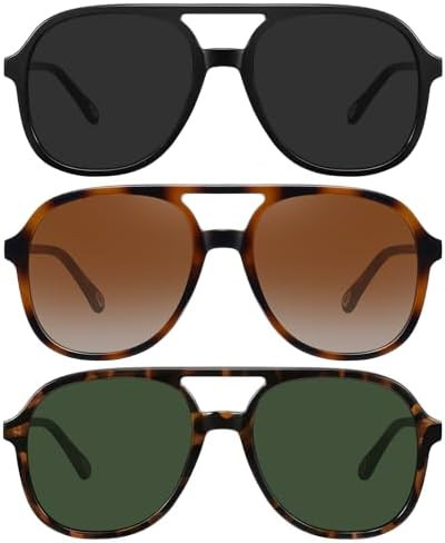 MEETSUN Retro Oversized Aviator Sunglasses for Women Men Trendy 70s 80s Vintage Square Aviators 3... | Amazon (US)