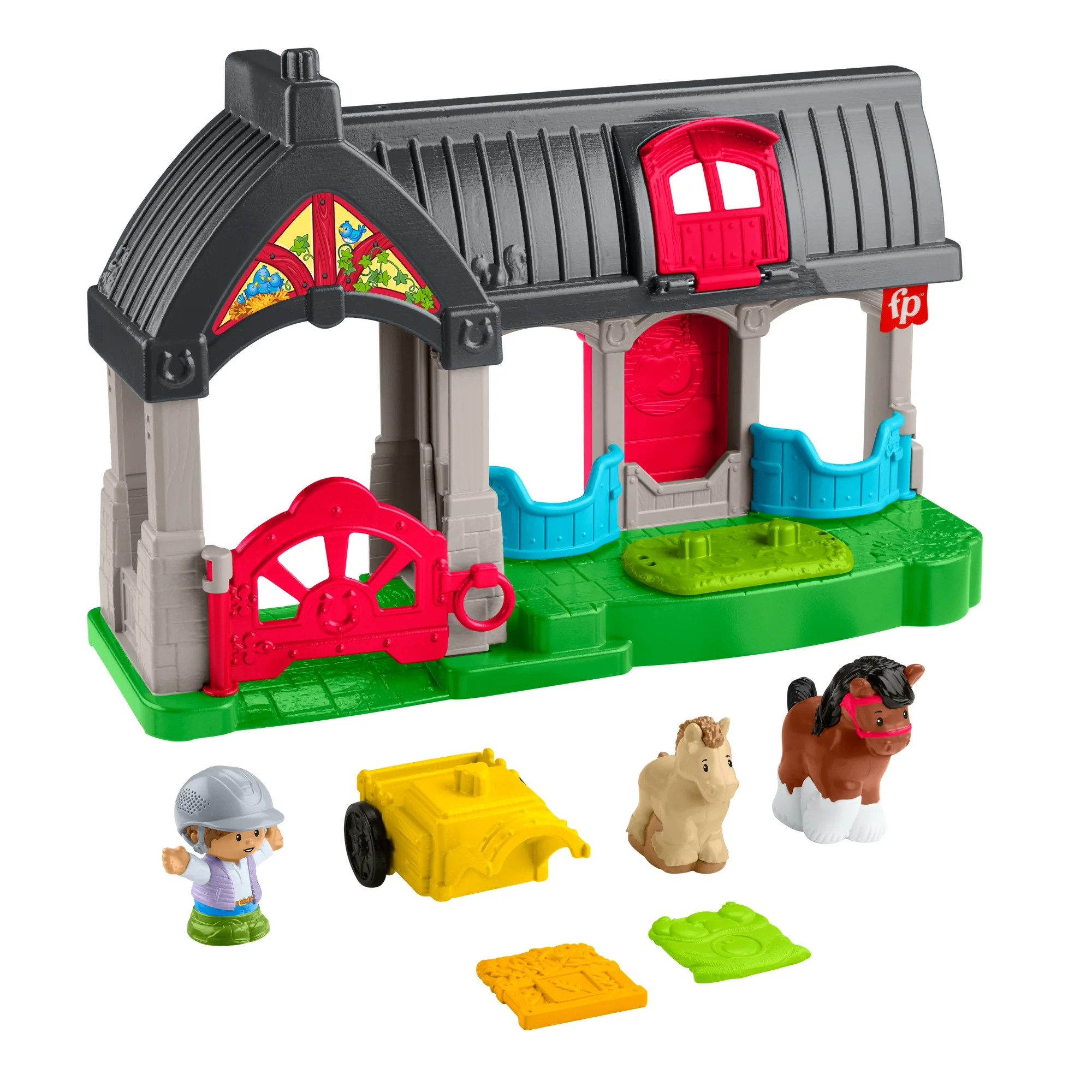 Fisher-Price Little People Friendly Horses Stable Toddler Playset with Sounds, 6 Play Pieces | Walmart (US)