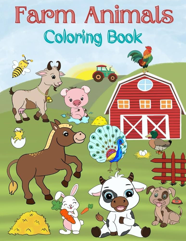 Farm Animals Coloring Book: For Kids age 2-7, Big, simple, fun, cute designs, 8.5 x 11 Inch (21.5... | Amazon (US)