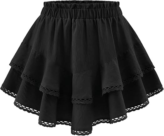 Flowy Skorts for Women Casual Boho Ruffle Shorts Cute Mini Skirts | Amazon (US)