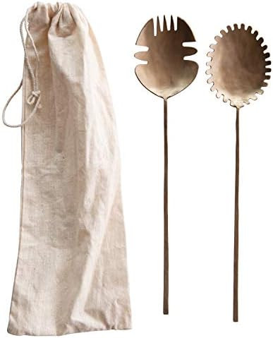 Creative Co-Op Brass Hand-Forged Salad (Set of 2) Servers | Amazon (US)